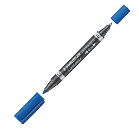 Pennarello lumocolor duo permanent 348 f/m blu