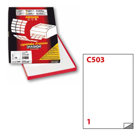 Poliestere adesivo c/503 bianco opaco 50fg a4 210x297mm (1et/fg) laser markin