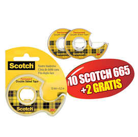 Promo pack 10+2 nastro biadesivo 665 6,3mtx12mm in chiocciola