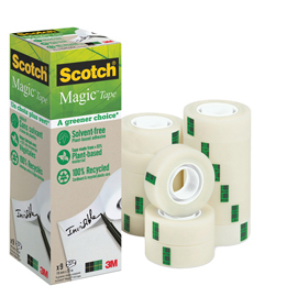 Pack 9 rotoli scotch magic 900 19x33 invisibile ecologico