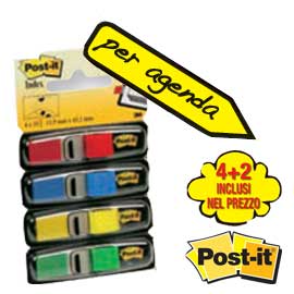 Pack 4+2 blister 140 index mini in 4 colori classici