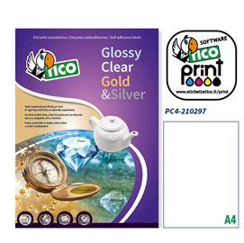 Poliestere adesivo pc4 trasparente 100fg a4 210x297mm (1et/fg) laser tico