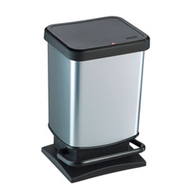 Pattumiera paso 20lt a pedale in ppl metallizzato rotho