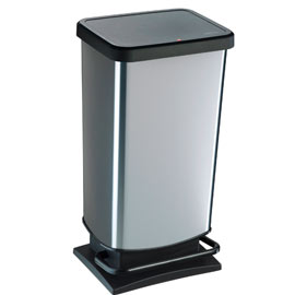 Pattumiera paso 40lt a pedale in ppl metallizzato rotho