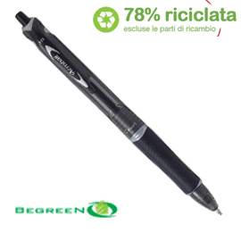 Penna sfera scatto acroball plastic 0.7mm nero begreen pilot