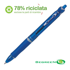 Penna sfera scatto acroball plastic 0.7mm blu begreen pilot