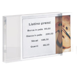 Porta prezzi da banco small 10x7x2cm in acrilico