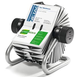 Portabiglietti visita rotatorio 400 posti silver visifix rotary file durable