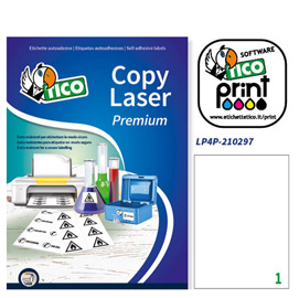 Poliestere adesivo lp4p bianco 70fg a4 210x297mm (1et/fg) laser tico