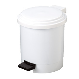 Pattumiera a pedale ruf in ppl bianco 6lt