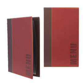 Porta menu' a5 long -18x36cm bordeaux trendy con 1 inserto doppio