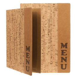Porta menu' a4-24x34cm sughero design con 1 inserto doppio