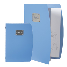 Porta menu' a4-24x34cm blu rio con 1 inserto doppio