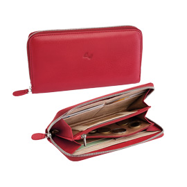 Portafogli in vera pelle rosso 195x105mm niji