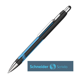 Penna a sfera a scatto epsilon nero/blu punta xb schneider