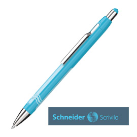 Penna a sfera a scatto epsilon azzurro/ciano punta xb schneider