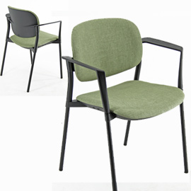Poltroncina visitatore step verde c/bracc.