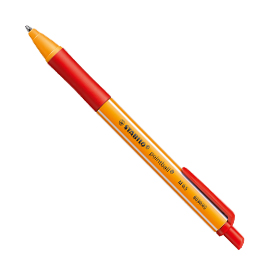 Penna a sfera a scatto pointball® green stabilo 0,5mm rosso