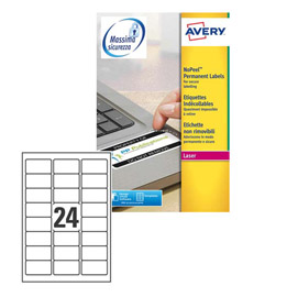 Poliestere adesivo l6146 bianco antim. 20fg a4 63,5x33,9mm (24et/fg) laser avery