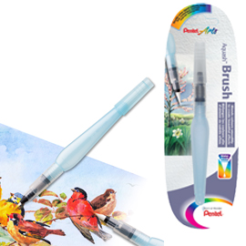 Pennello aquash water brush con serbatoio da 10ml punta media pentel