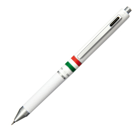 Penna sfera scatto multifunzione quadra fusto bianco gommato italia osama