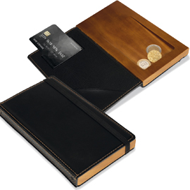 Porta conto in legno e similpelle securit