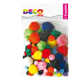 Pompons busta da 40pz colori assortiti cwr