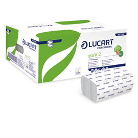 Pacco da 190 asciugamani piegati a v eco v2 lucart