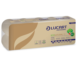 Pacco 10 rotoli carta igienica 180 strappi econatural lucart