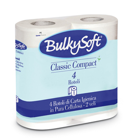 Pacco 4 rotoli carta igienica 500 strappi classic bulkysoft