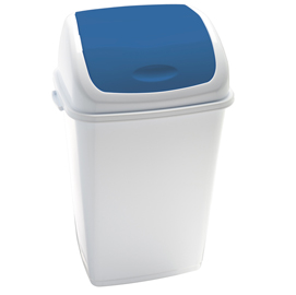 Pattumiera a basculante 50lt rif basic bianco/blu
