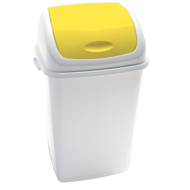 Pattumiera a basculante 50lt rif basic bianco/giallo