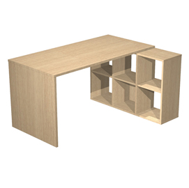 Postazione home-office 6 caselle l140 x p104 x h72,4cm rovere