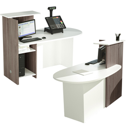 Postazione reception concept dx l143 x p83 x h117cm bianco/frass.tosc.