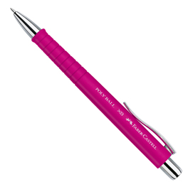 Penna a sfera 0,7mm poly ball fusto rosa faber castell