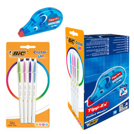 Promo box 10 correttore a nastro pocket mouse tipp-ex +4cristal®up fun bic