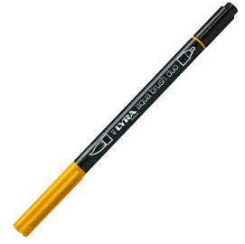 Pennarello a 2 punte aqua brush duo giallo cromo scuro lyra l6520009