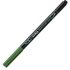 Pennarello a 2 punte aqua brush duo verde oliva lyra l6520073