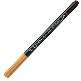 Pennarello a 2 punte aqua brush duo ocra bruna lyra l6520082