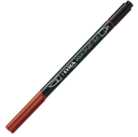 Pennarello a 2 punte aqua brush duo rosso indiano lyra l6520092