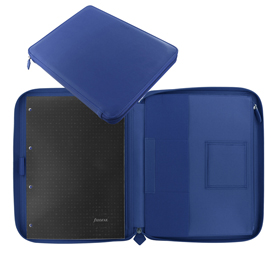 Portablocco metropol 32x24,5x2,6cm similpelle navy chiusura zip filofax