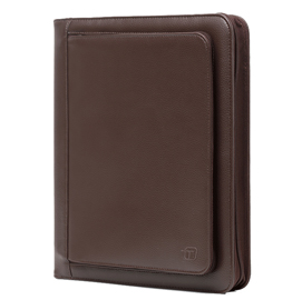 Portablocco office ecopelle c/zip dim. 26x34cm marrone intempo