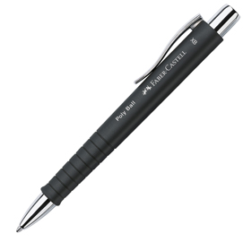 Penna a sfera 0,7mm poly ball fusto nero faber castell