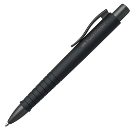 Penna a sfera 0,7mm poly ball urban fusto all black faber castell
