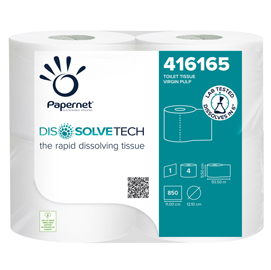 Pacco 4rt carta igienica 850 strappi dissolvetech papernet
