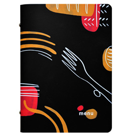 Portamenù linea spaghetti - a5 - 17x23 cm - nero - stilcasa