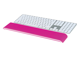 Poggiapolsi ergo wow per tastiera - bianco/fucsia - leitz