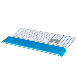 Poggiapolsi ergo wow per tastiera - bianco/blu - leitz