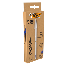 Penna sfera cristal® re'new - con cappuccio - 1 mm - blu - bic®