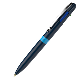 Penna a sfera take 4 - punta media - 4 colori - fusto blu - schneider